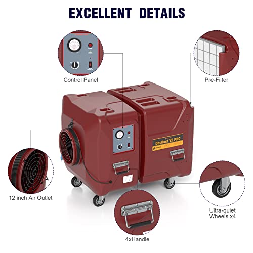 Abestorm 2000 CFM Air Scrubber 3 Filtration Negative Air Machine HEPA Air Scrubbers Heavy Duty Air Cleaner for Commercial, Industrial, Damage Restoration