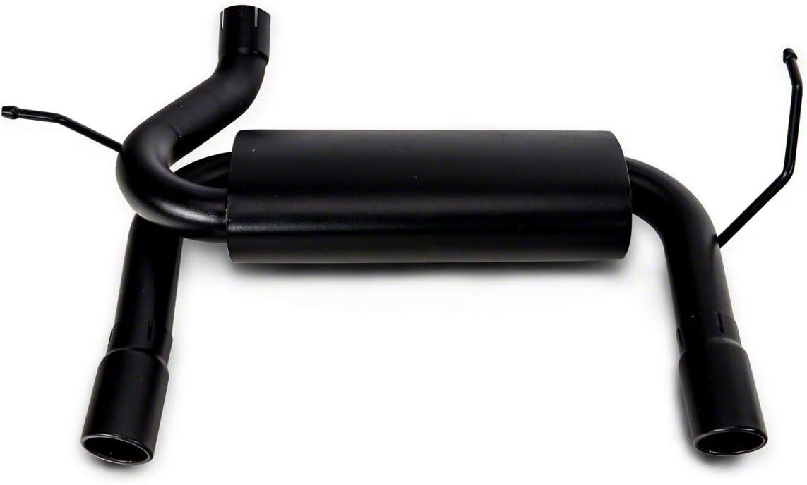 Redrock 4x4 Dual Outlet Axle-Back Exhaust with Black Tips Compatible with 07-18 Jeep Wrangler JK