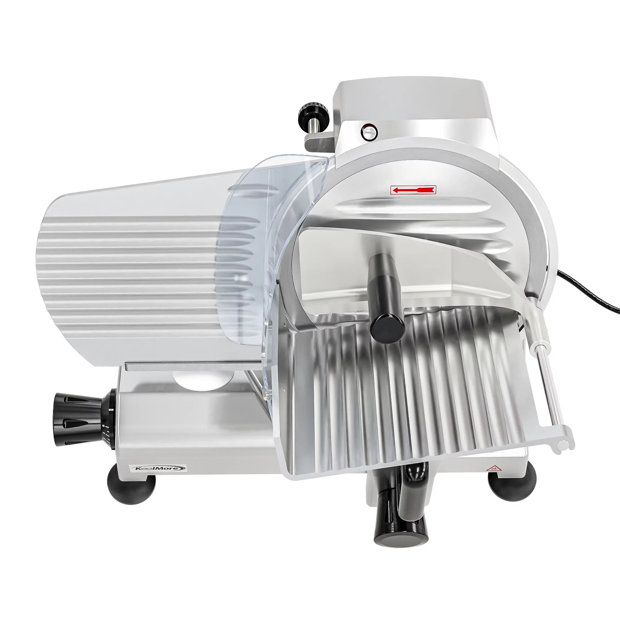 Commercial Deli Meat Slicer with 10” Carbon Steel Blade for Cutting and Slicing Food (Ham, Deli, Cheese, etc.) Electric Cutter with Adjustable Thickness [Silver]