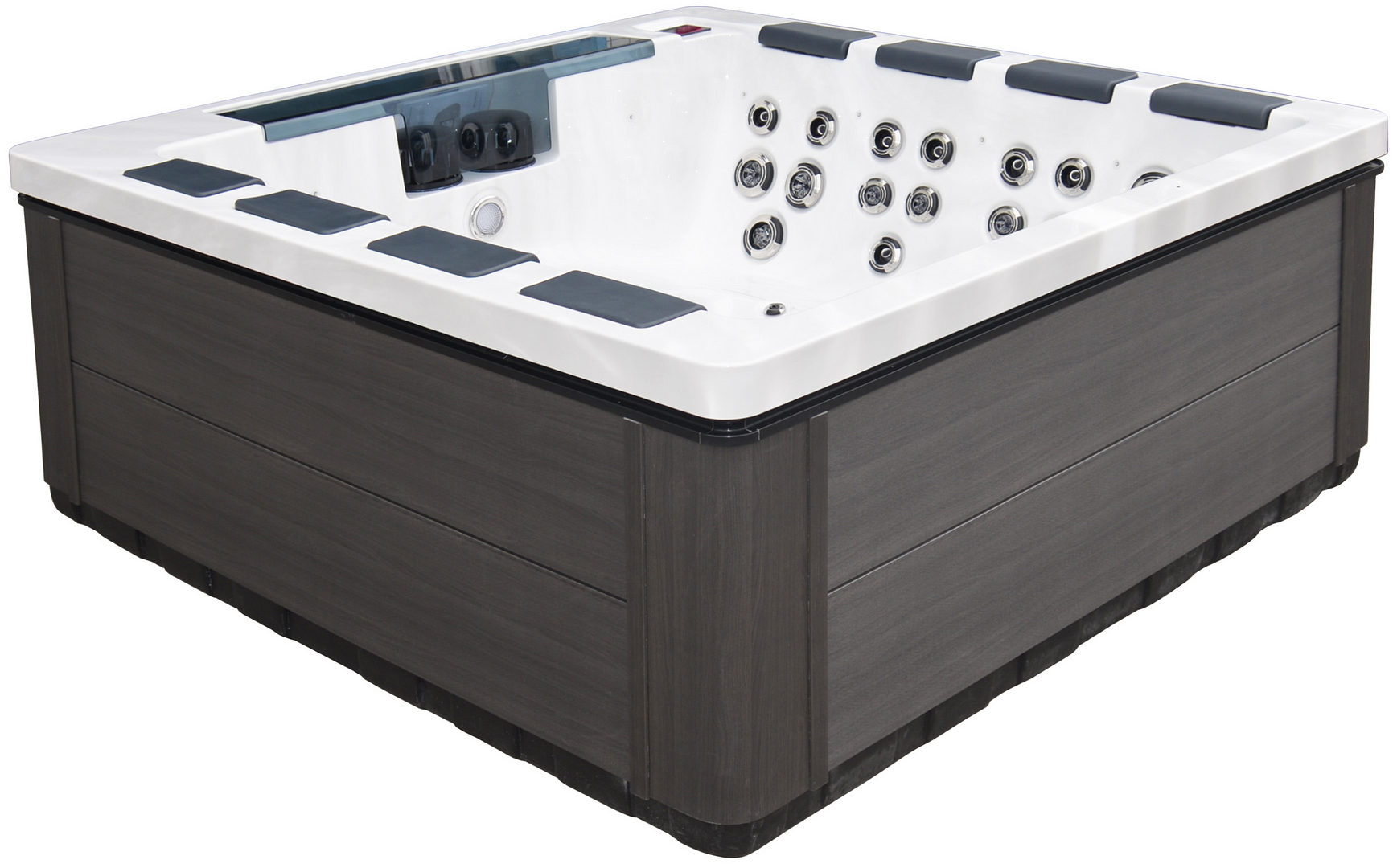 Luxuria Spas Allure 8-Person 65-Jet 4-Pump Acrylic Lounger Hot Tub with Speakers and Ozonator