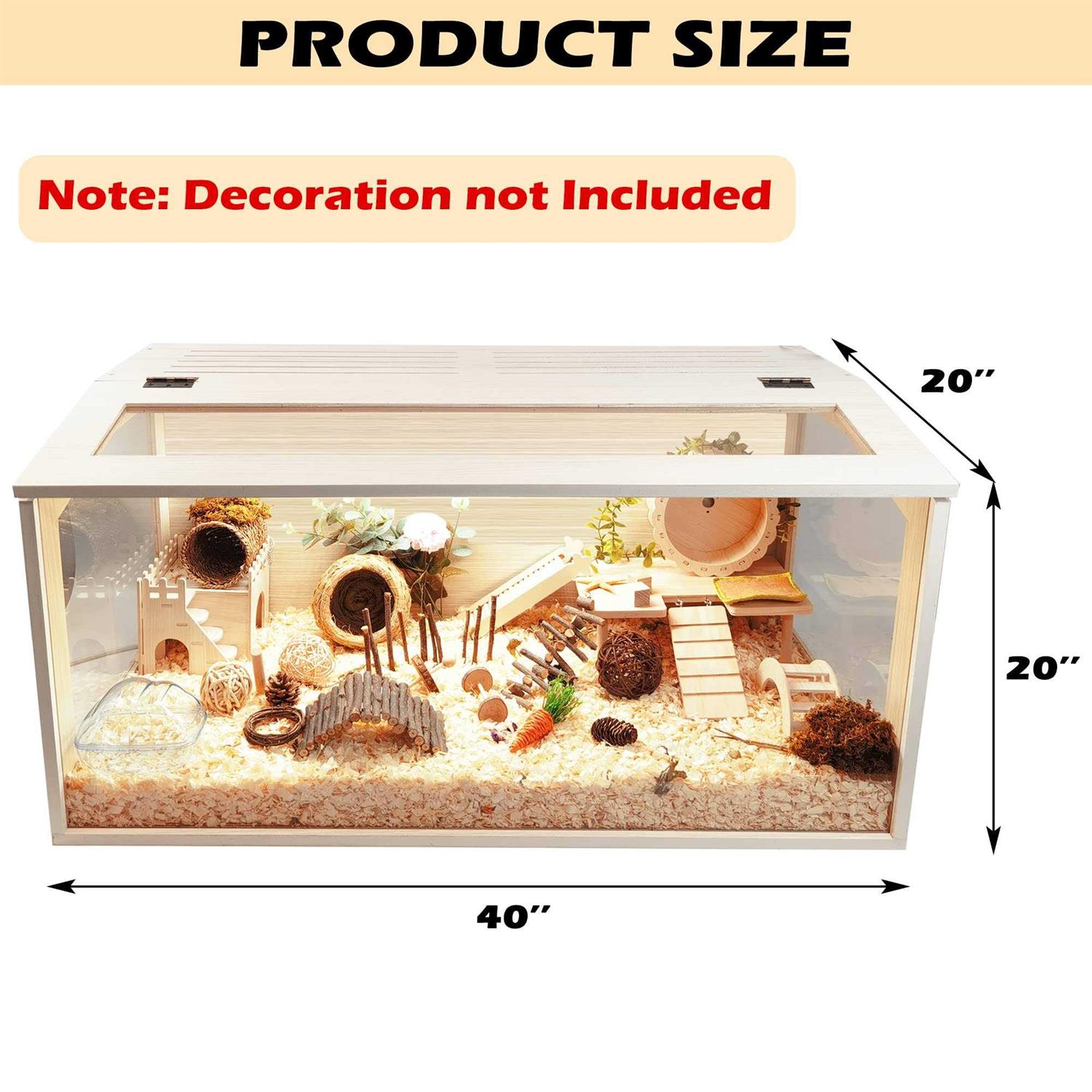 Prolee Hamster Cage Wooden Mice and Rat Habitat Openable Top with Acrylic Sheets Solid Built - Pet Supplies online store