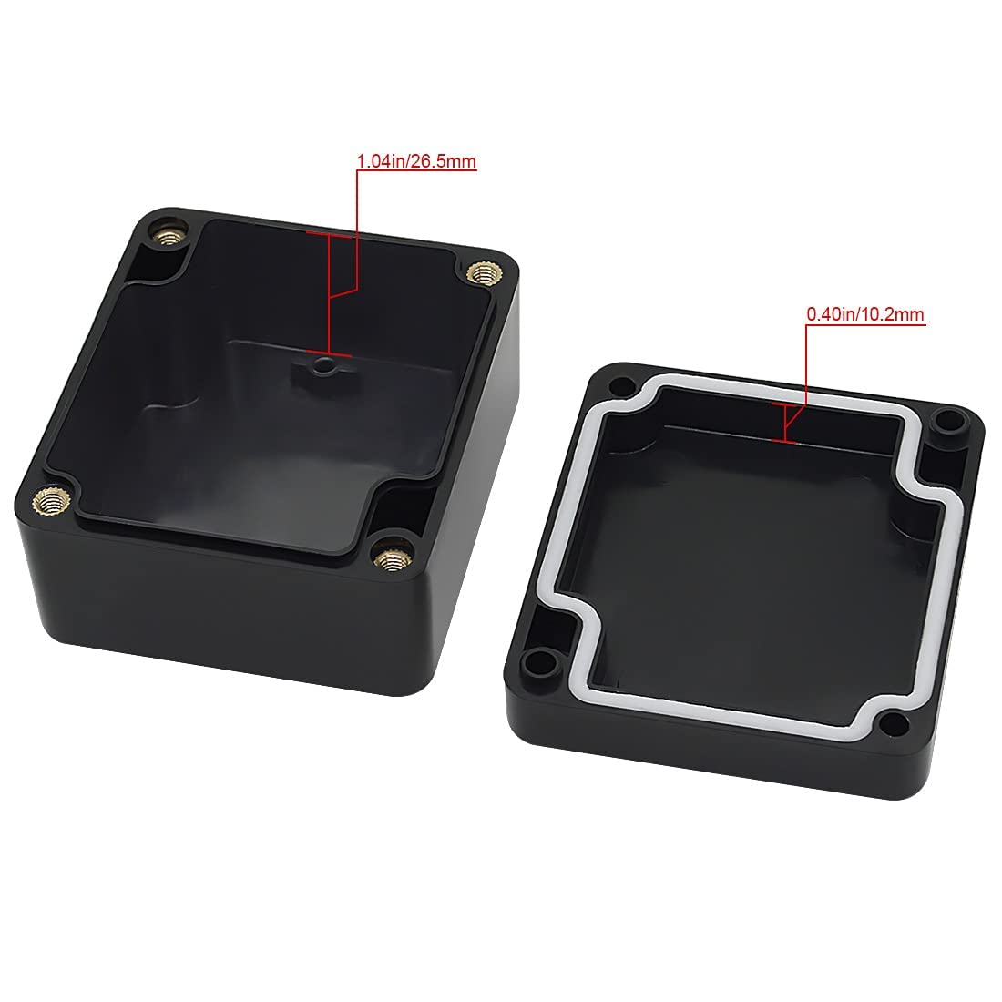 LeMotech ABS Plastic Electrical Project Case Power Junction Box, Project Box Black 10.4" x 7.2" x 3.7" (263 x 182 x 95 mm)(Pack of 1)