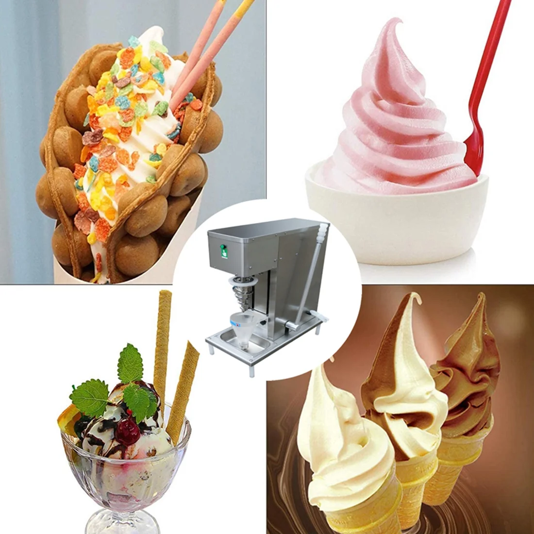 INTBUYING Electric Fruit Ice Cream Mixer Machine Frozen Yogurt Milkshake