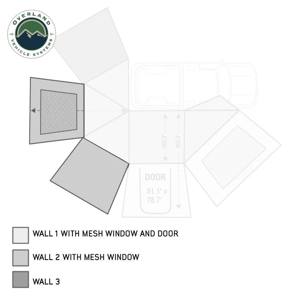 OVS Nomadic Awning 270 Passenger Side Wall 2 With Window 18139910