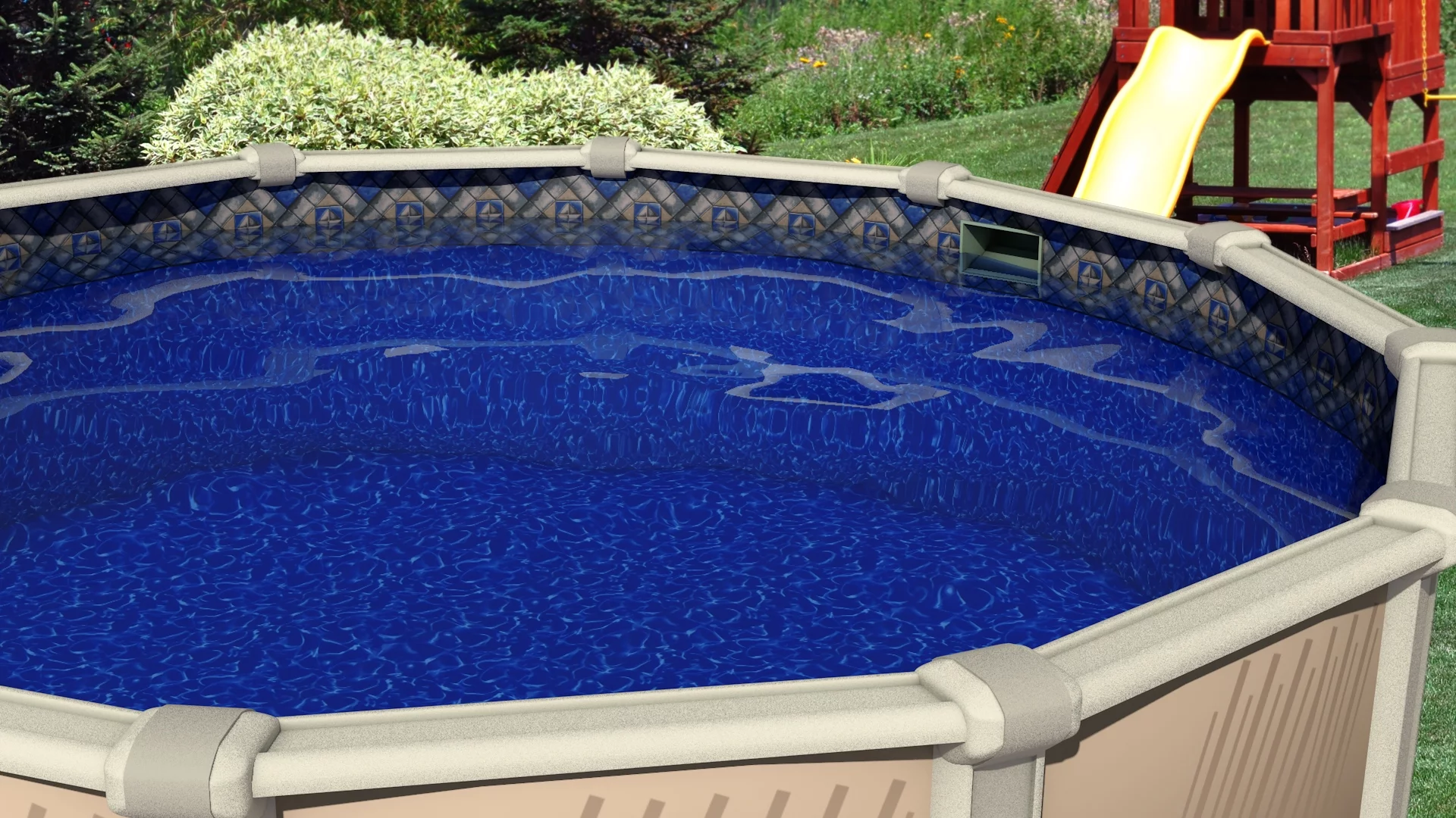 24-ft-by-52 Inch Round Manor Esther Williams Beaded Swimming Pool Liner 25 Gauge