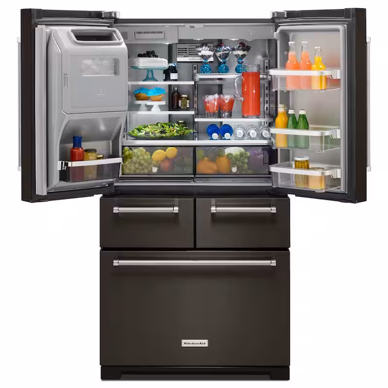 25.8 cu. ft. French Door Refrigerator in Black Stainless with Platinum Interior