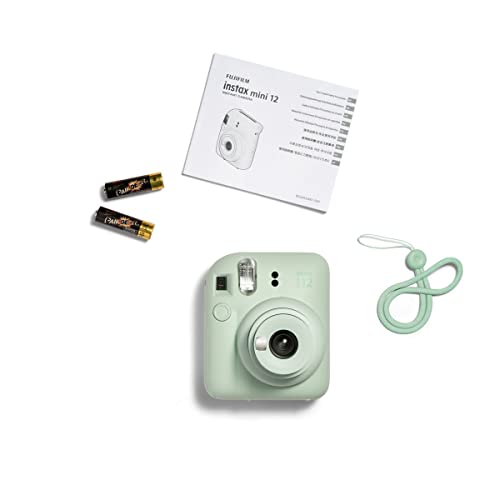 Fujifilm Instax Mini 12 Instant Camera Pastel Blue with 40 Sheets Fujifilm Instax Mini Film Bundle, Sunshine Photo Microfiber Cleaning Cloth Included