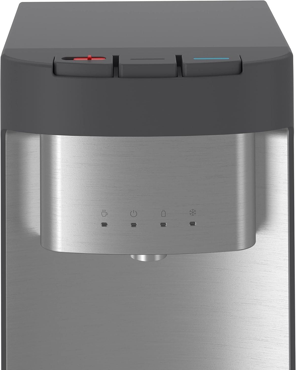 GE Bottom-Loading Tri-Temperature Water Dispenser | 5 Gallon Water Cooler for Home or Office | 3 Temperature Settings | Taller 13" Dispenser Height | No Lift Bottom Loading | LED Light | Charcoal