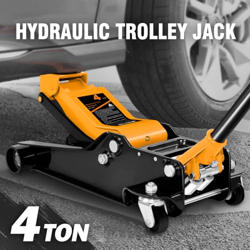 DNA MOTORING Floor Jack 3 Ton (6000 lbs) Capacity, Fast Lift Service Jack Low Profile Steel Heavy Duty Hydraulic Car Jack, Lifting Range 3"-20", Black, TOOLS-00475-BK