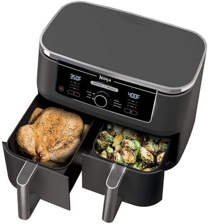 Ninja Foodi 6in1 10qt. XL 2Basket Air Fryer with DualZone Technology. AD350CO. Basket Air Fryer with 2 Independent Frying Baskets, Match Cook & Smart Finish to Roast, Broil, Dehydrate & More for
