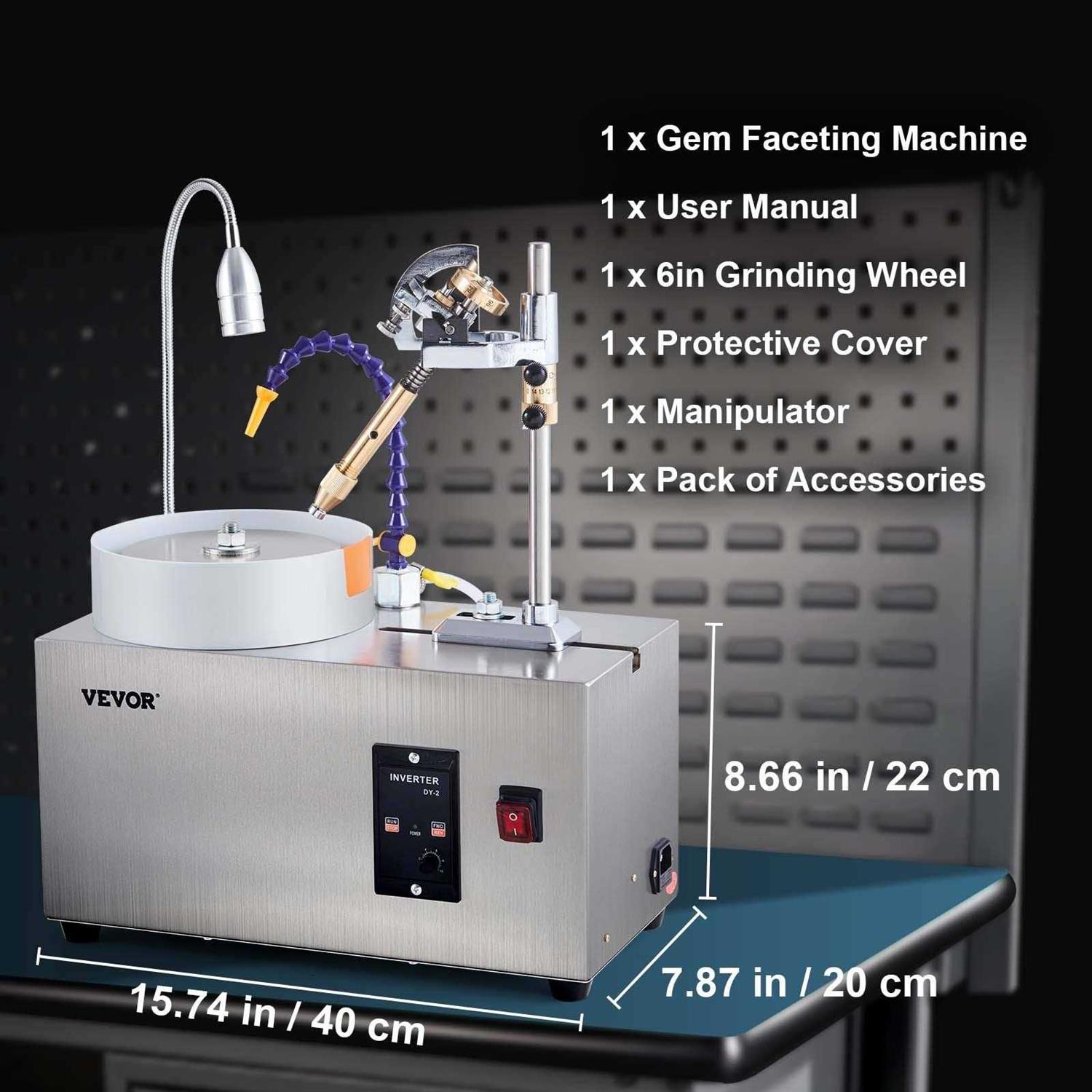 VEVOR Gem Faceting Machine 180W Jade Grinding Polishing 2980RPM Rock Polisher - Shop Hardware Tools Online Store