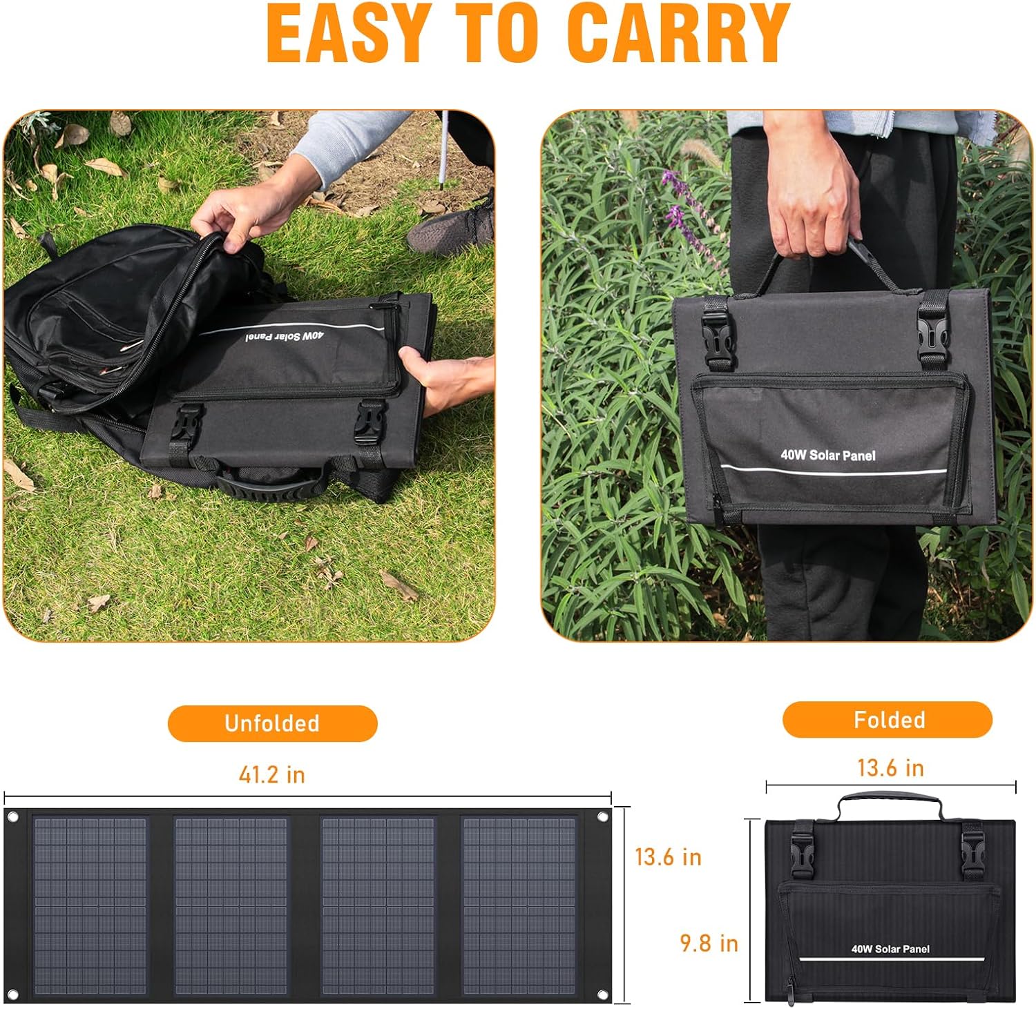 Portable Power Bank with AC Outlet 65W 110V External Battery Pack, 24000mAh Portable Laptop Charger with 40W Foldable Solar Panel Power Supply for Outdoor Camping Home Use Traveling RV Trip Off Grid