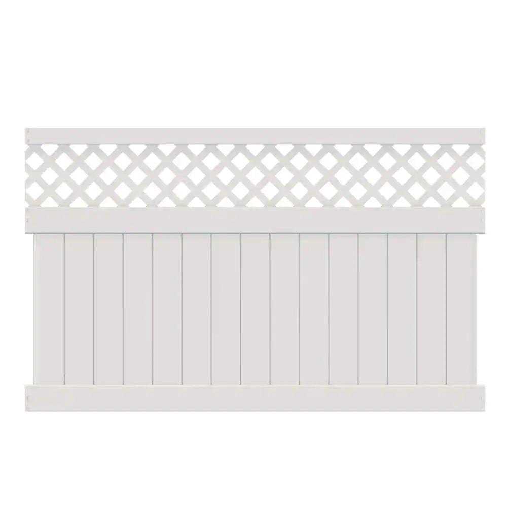 Barrette Outdoor Living Veranda H x 8 ft. W White Vinyl Anderson Privacy Fence Panel Kit - Shop Hardware Tools Online Store