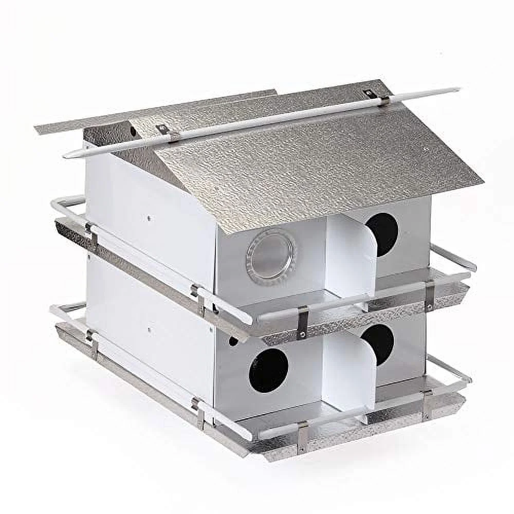 Birds Choice PMC8 Coates Original Purple Martin Bird House 2 Floor/8 Room, Small, White/Grey