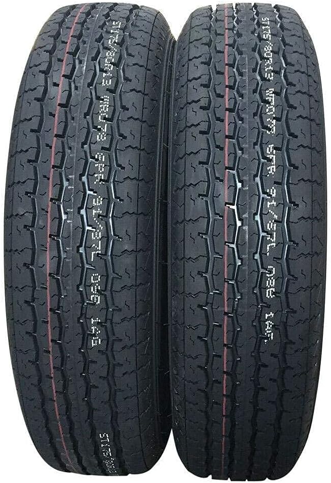 SUNROAD Set of 2 Trailer Tires ST175/80R13 175/80-13 Radial 8 PR 68 PSI Tubeless Radial TL