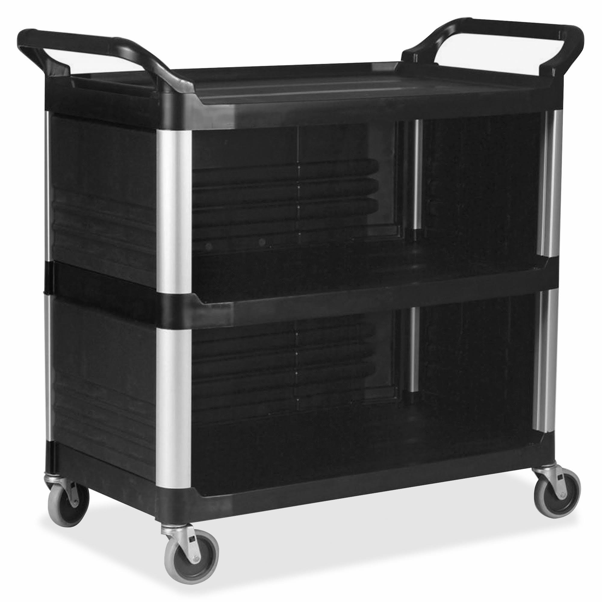 Rubbermaid Commercial Black 300 lb Cap Xtra 3-Shelf Utility Cart