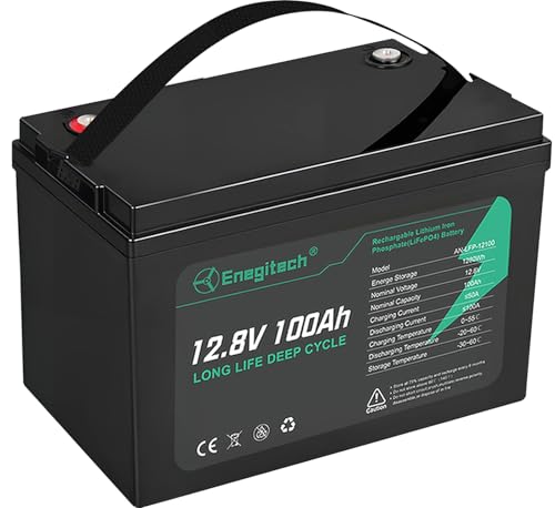 12V 100Ah LiFePO4 Lithium Battery, Up to 15000 Deep Cycles, Low-temp Protection, Ideal for RV, Marine, Trolling Motor, Solar/Wind, Off-Grid and more (12.8V 100Ah)