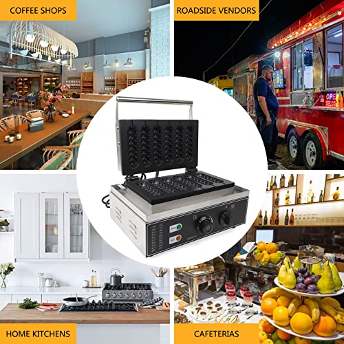 6pcs Waffle Stick Maker, Stainless Steel Waffle Stick Maker Corn Hot Dog Waffle Maker Machine Non-Stick Waffle Irons 50-300℃ Temp Control for Home Commercial Use