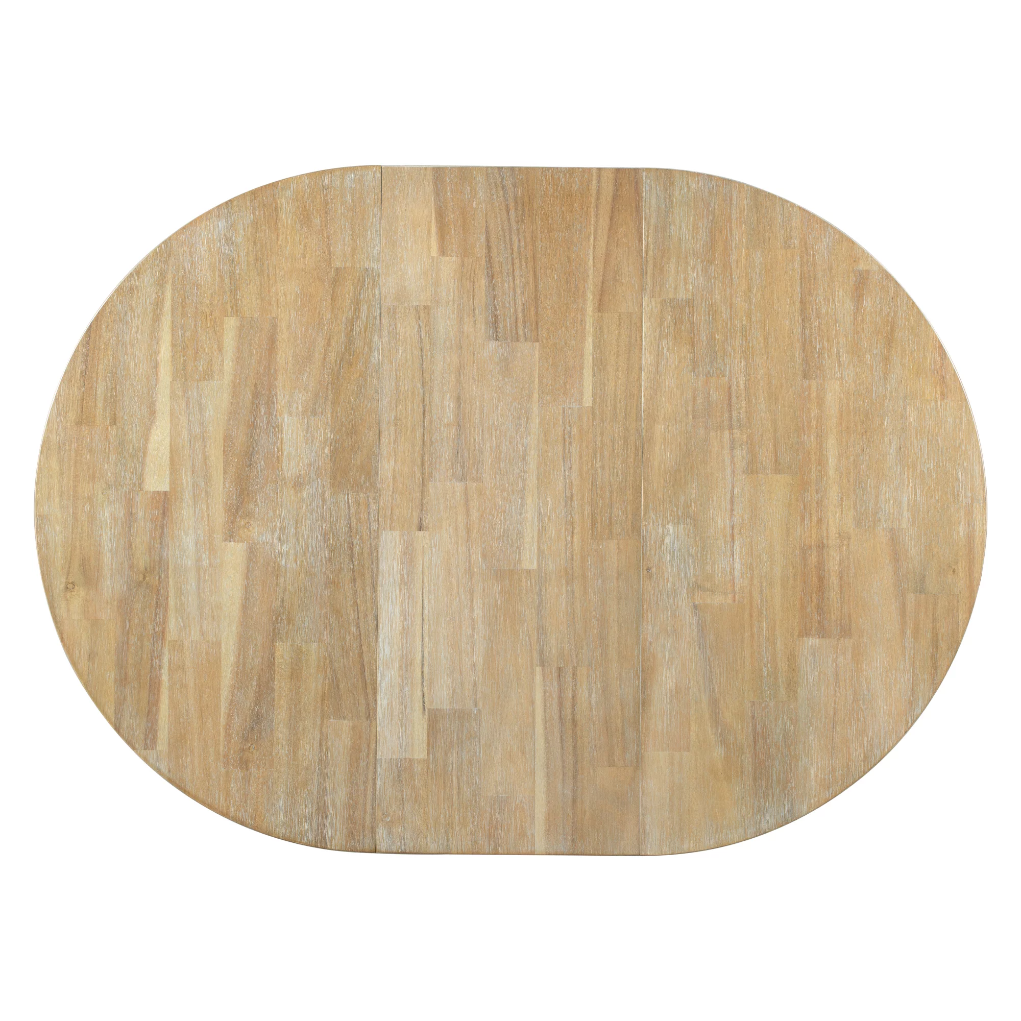 MAICOSY Farmhouse Round Extendable Dining Table 16" (Natural Wood Wash)