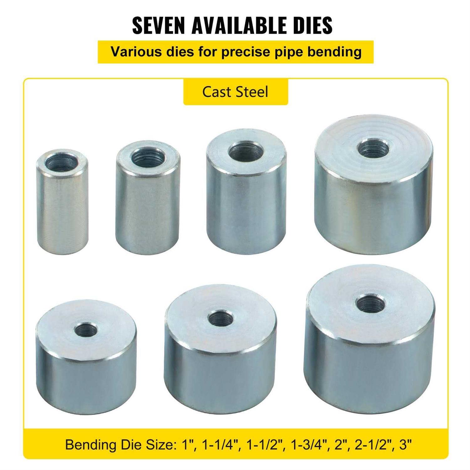 VEVOR Compact Metal Bender 1-3 Bench Flat Bar Rod Bending Brake Bender 7 Dies SDWGJ1-3INCH00001V0