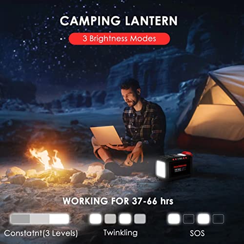 MARBERO Portable Power Station 88Wh Camping Lithium Battery Solar Generator Fast Charging with AC Outlet 120W Peak Power Bank(Solar Panel Optional) for Home Backup Outdoor Emergency RV Van Hunting