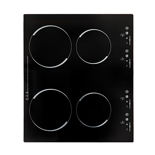 2 Burner Electric Cooktop, 1500W 110V Electric Ceramic Cooktop Built-in Electric Stove Top with 2 Electric Burners, 9 Heating Level and Kid Safety Lock, Sensor Touch Control