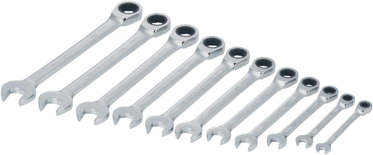 CRAFTSMAN Ratcheting Wrench Set, Metric, 11-Piece (CMMT87021) Pack of 2