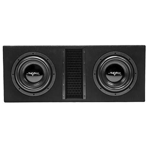 Skar Audio EVL-2X10D4 Dual 10 inch 4,000 Watt Loaded EVL Series Vented Subwoofer Enclosure with Black Carpet