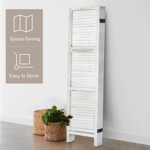 Room Divider with Shelves, Privacy Screen, Room Dividers and Folding Privacy Screens, 5 Panel Wood Temporary Wall Partition Separation Separator, Coconut