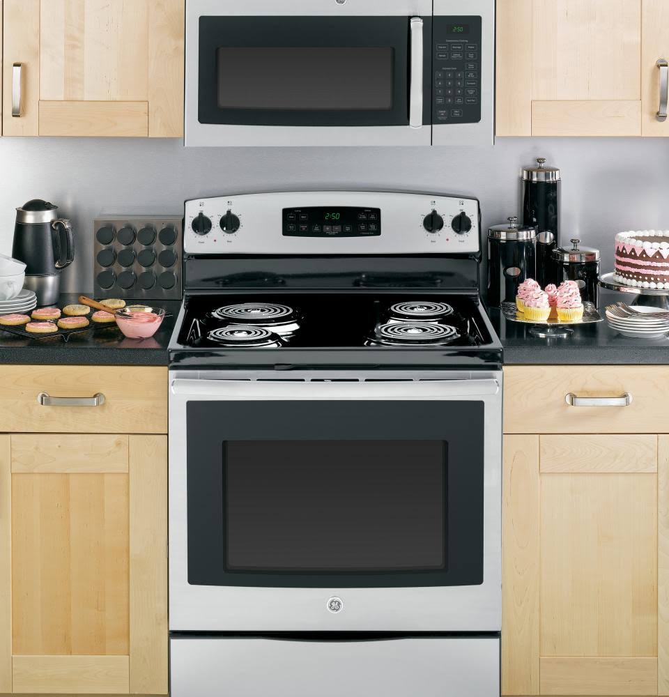 GE JB250RFSS Electric Range - Freestanding - 5.3 cu ft - Stainless Steel/Black