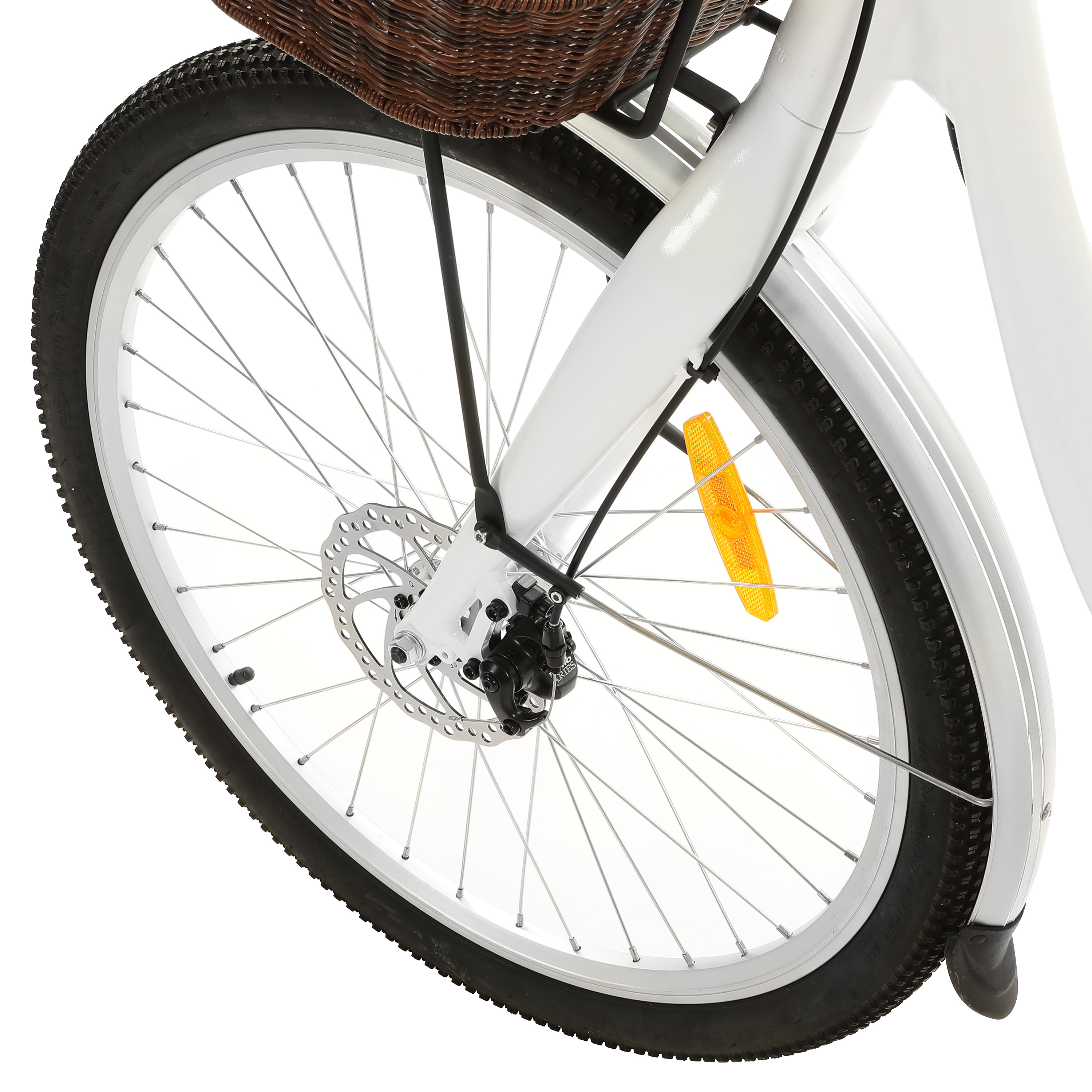 ECOTRIC Electric Bike EBike 26" 36V 10AH Bicycle Li-ion Battery City Moped 500W Women Girls USB Port Bike Shimaro Motor Throttle & Pedal Assist With Basket and rear rack For Adults