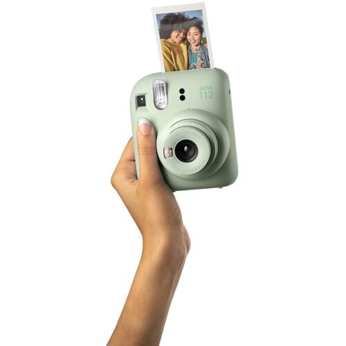 Fujifilm Instax Mini 12 Instant Camera Pastel Blue with 40 Sheets Fujifilm Instax Mini Film Bundle, Sunshine Photo Microfiber Cleaning Cloth Included