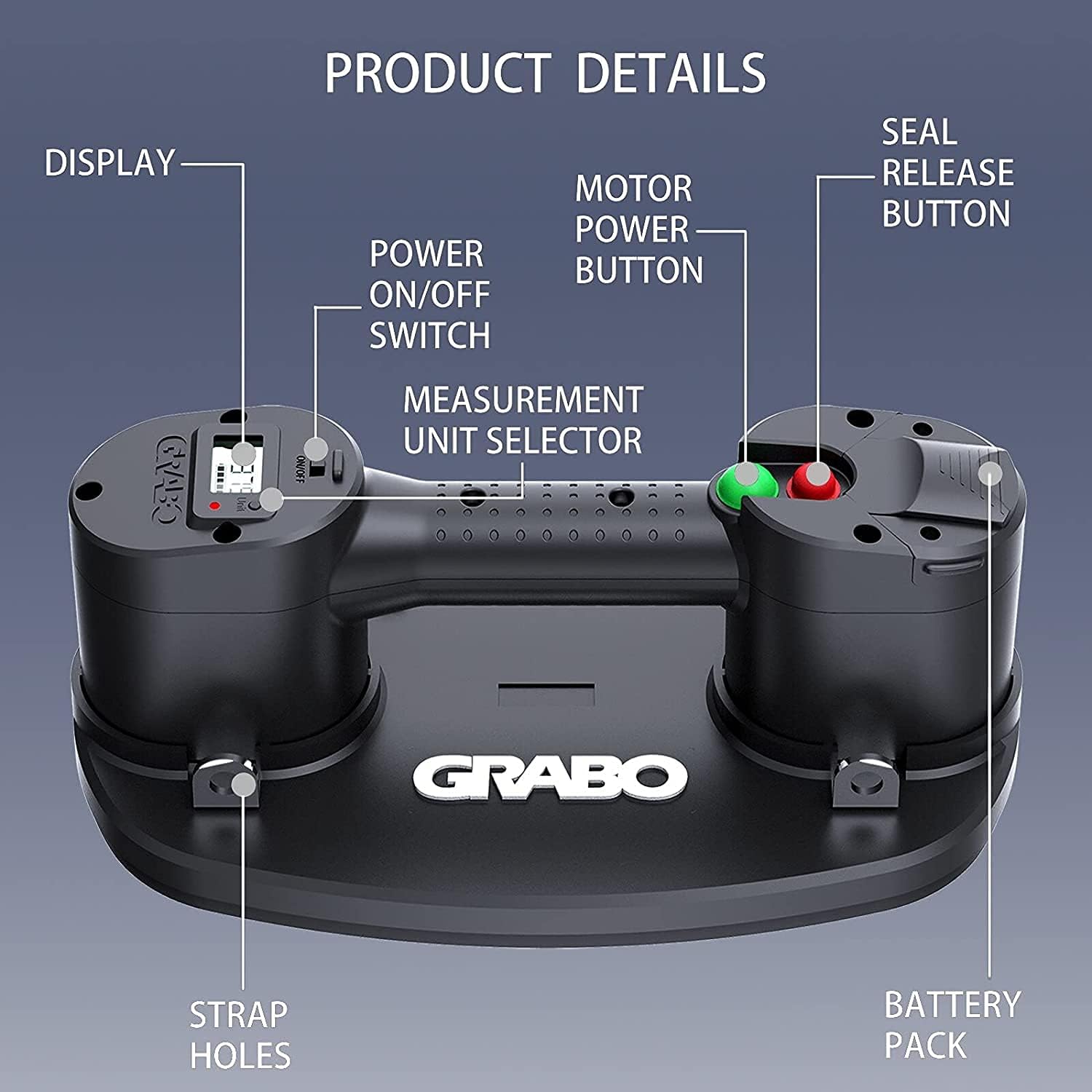 GRABO PRO-LIFTER 20. Max lifting load 375lbs (170kg). Lifts: Stone, Tiles, Pavers and more! Heavy lifting made easy