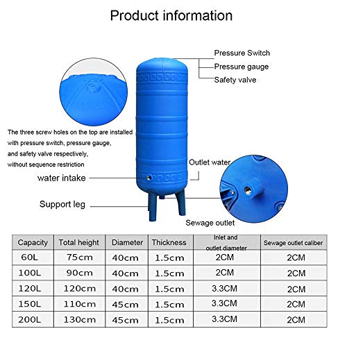 PE pressure tank container, Reverse osmosis storage tank for expansion water tank of domestic water plant, Fully automatic vertical well water booster pump water storage container booster water tank