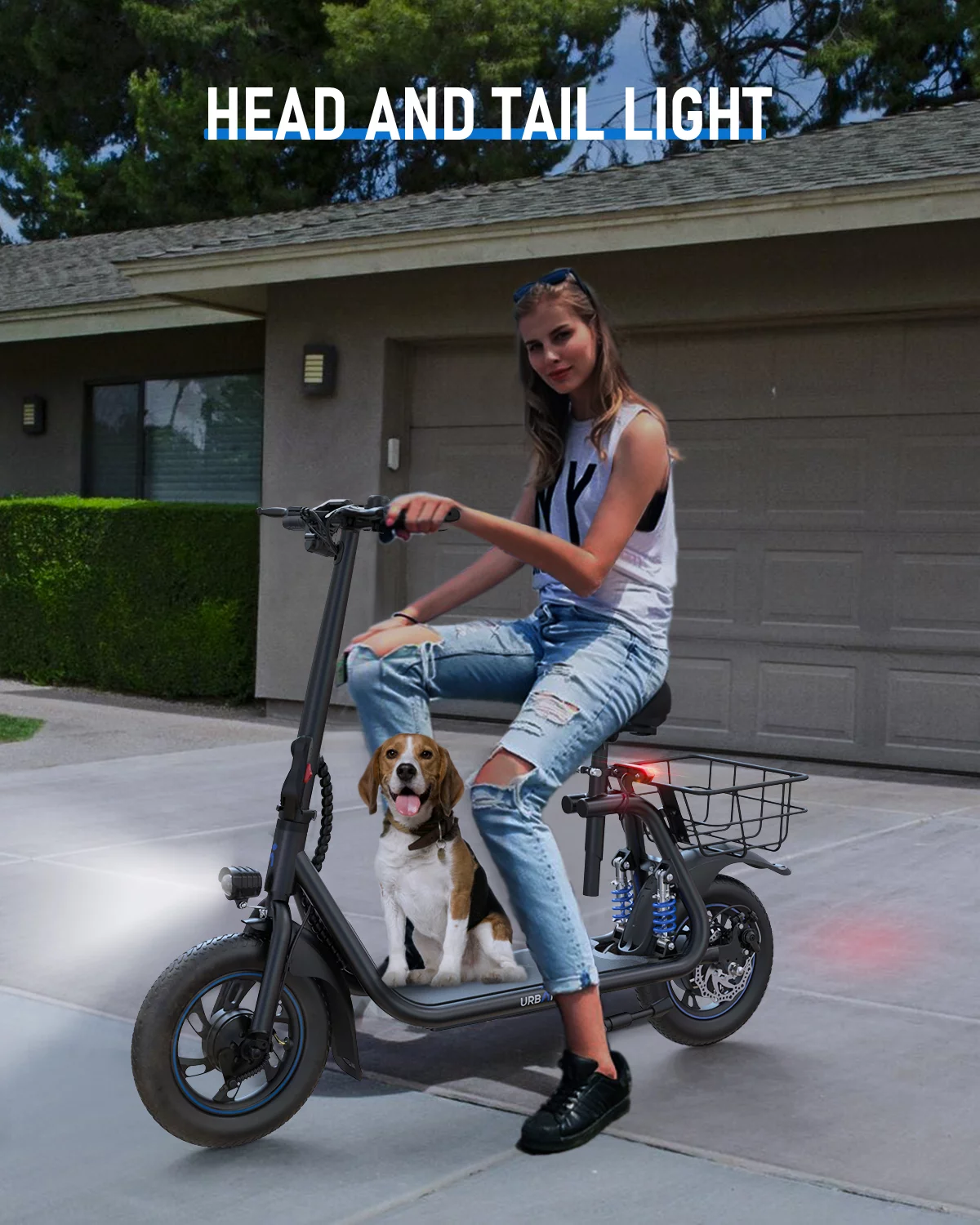 URBANMAX C1 Pro Electric Scooter Adults with Dual Shock Absorbers Up to 25 Miles 18.6MPH 450W Powerful Motor Folding Scooter Electric for Adults with Seat & Carry Basket