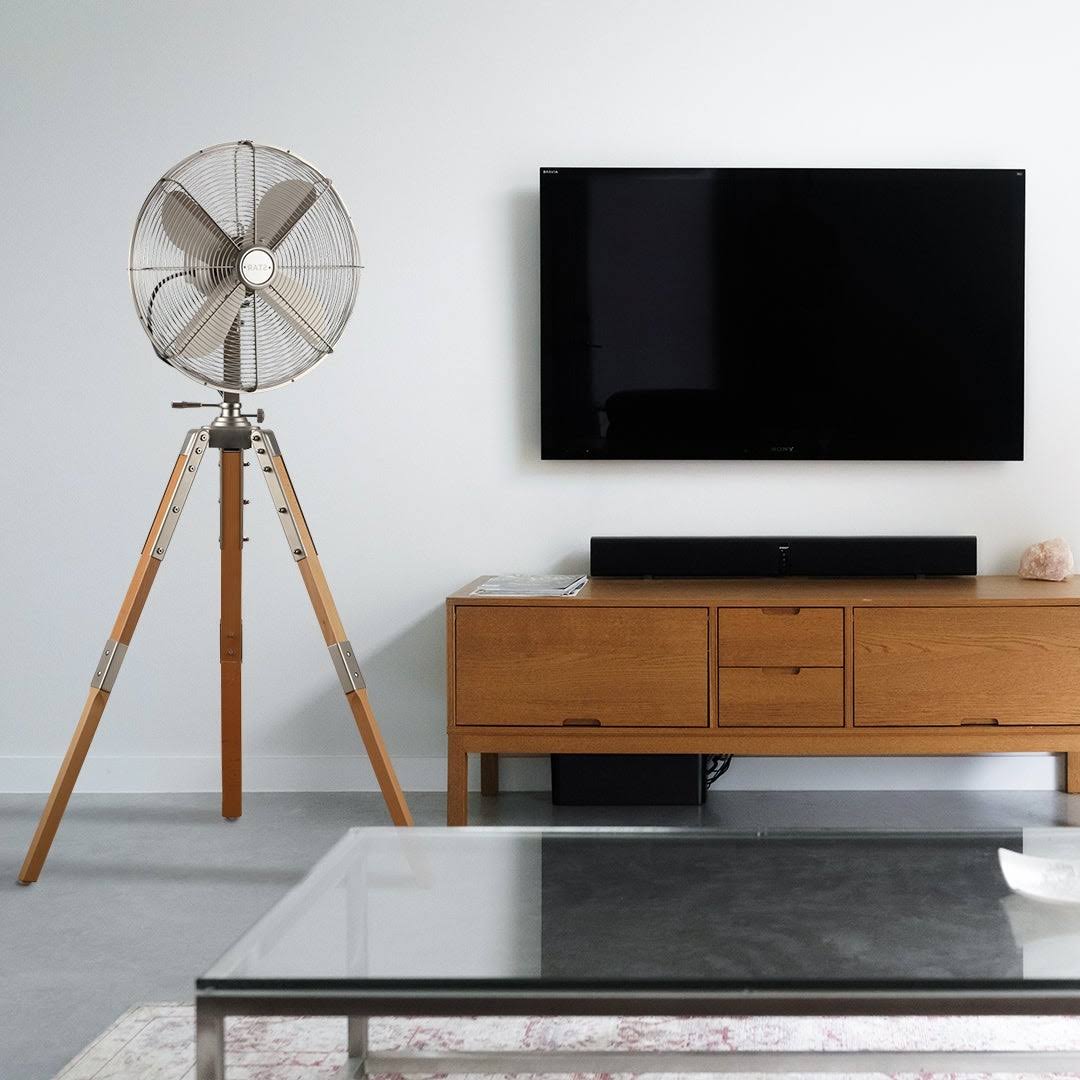 Star Fans Tripod 16&& Oscillating Floor Fan, Black
