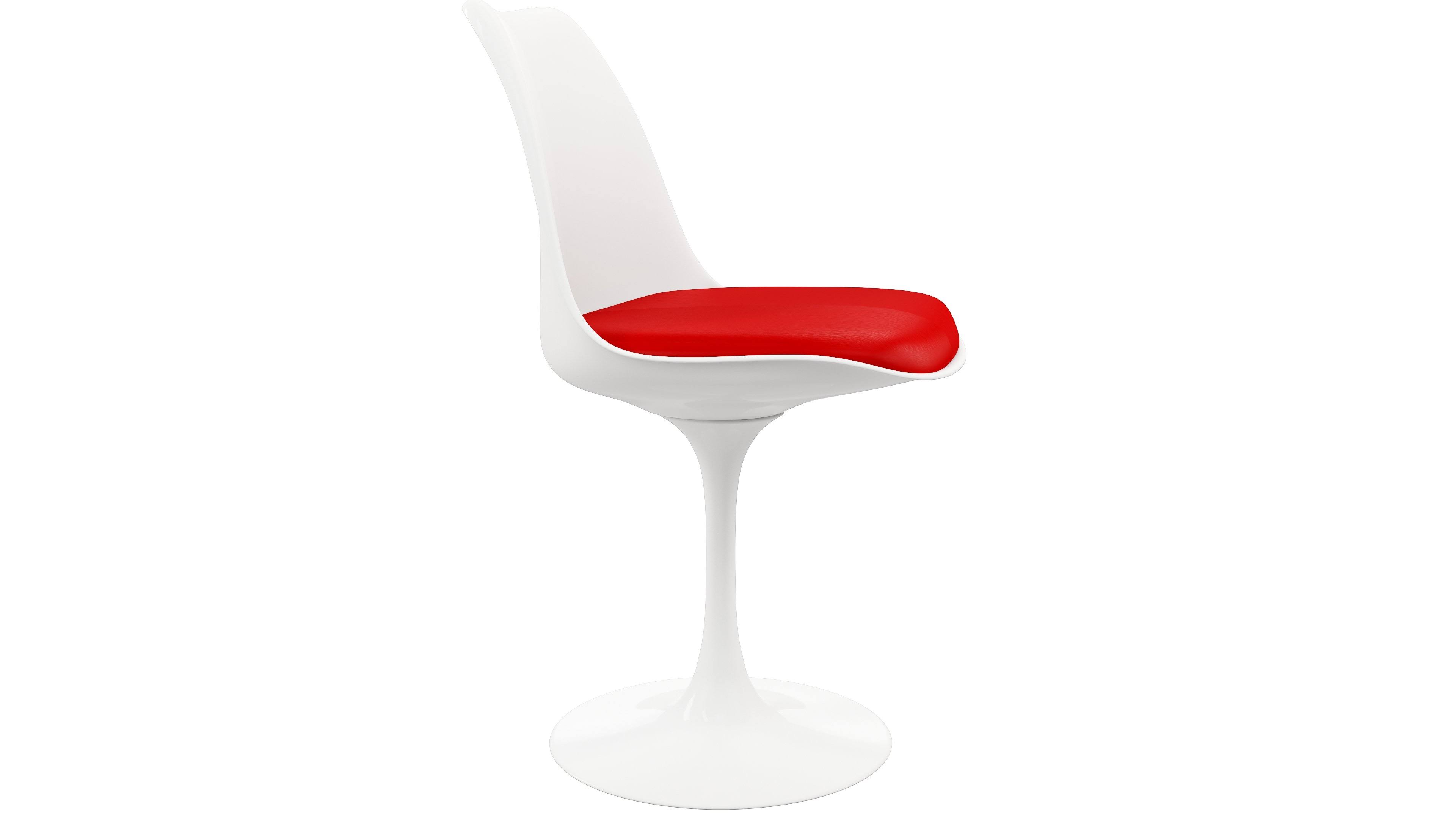 Set of 4 | Tulip Side Chair | Red | Faux Leather