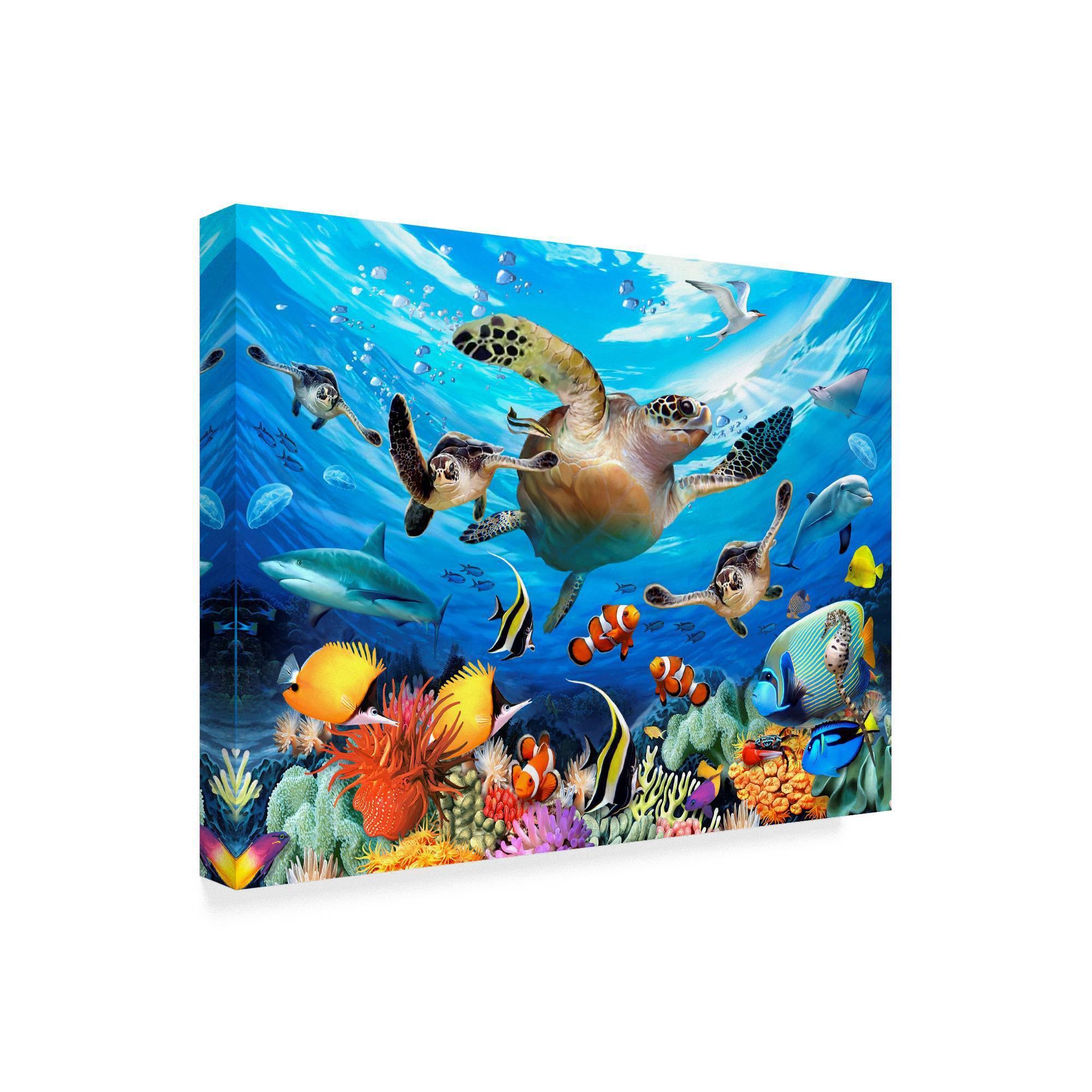Howard Robinson &Large Turtle& Canvas Art (24 in. W x 18 in. H)