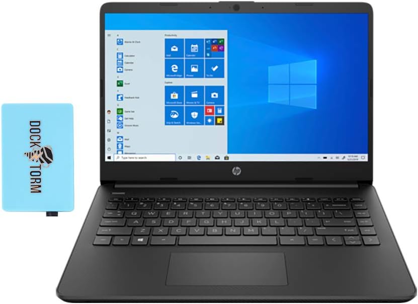 HP 14 Home & Business Laptop (AMD Ryzen 3 5300U 4-Core, AMD Radeon, 14.0In HD (1366x768), WiFi, Bluetooth, Webcam, 2xUSB 3.0, 1xHDMI, SD Card with Hub, 16GB RAM 512GB SSD Win10H