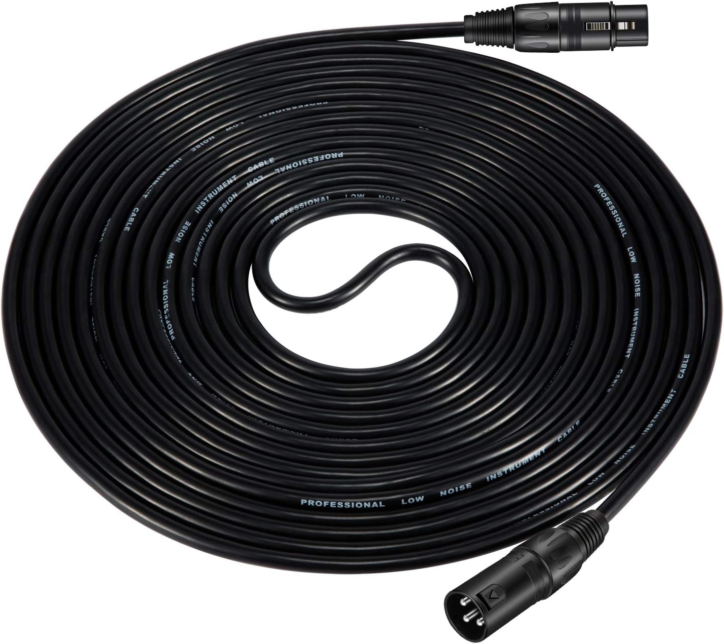 Moukey, 50ft XLR 50 Feet Microphone Male to Female Mic Cables Cord, Black 3-Pack