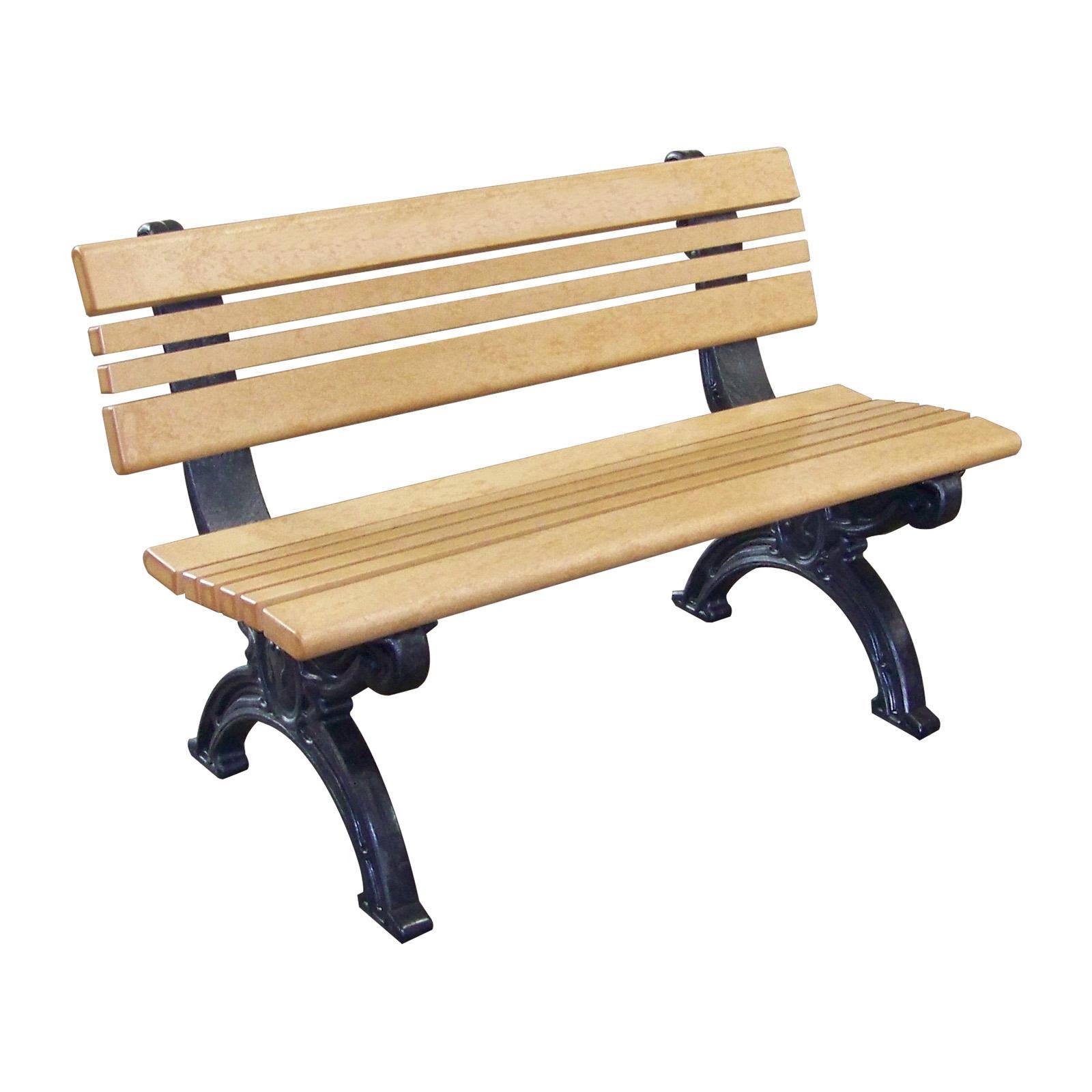 Polly Products Cambridge Recycled Plastic Armless Bench with Back