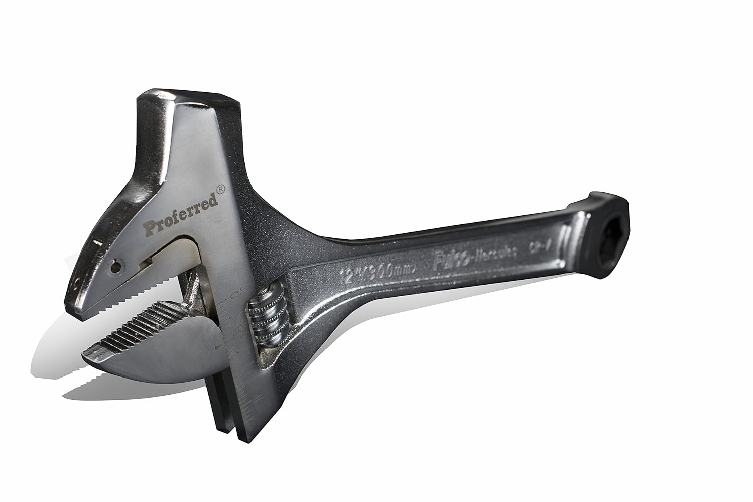 Proferred T10001 Mining Adjustable Wrench with Hammer, Chrome Finish, 12" Pack of 2