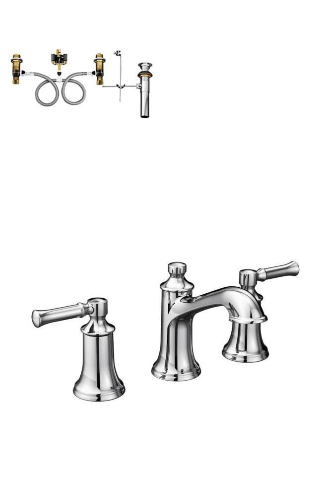 Moen Dartmoor Polished Chrome 2-Handle Widespread WaterSense Bathroom Sink Faucet | T6805-9000-L