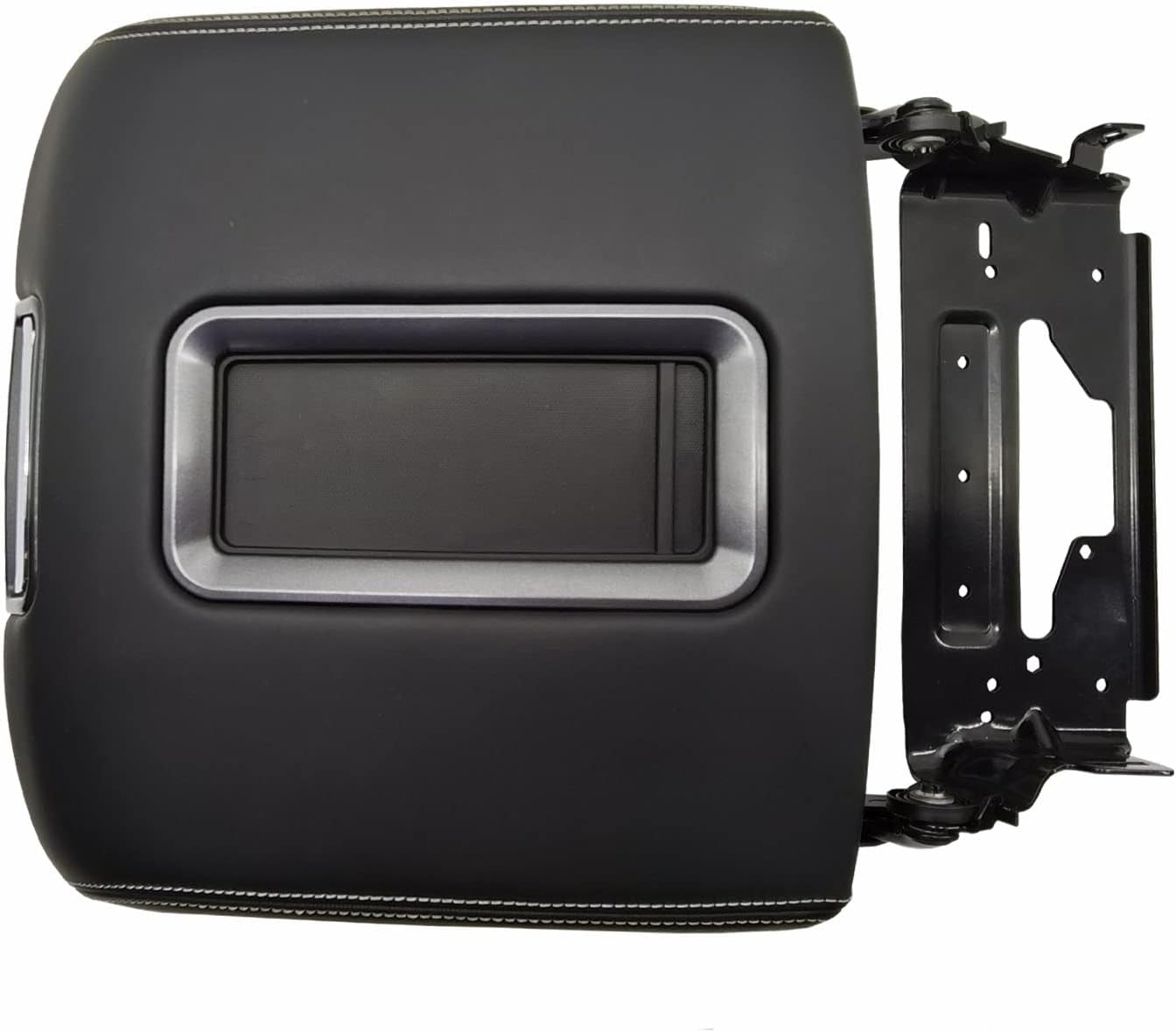 WHYQL Center Console Armrest Lid W/Steel Bracket Compatible with Chevy Silverado & GMC Sierra 1500 2500 3500 2014-2018 Thone Yukon Suburban 2015-2020 Black Leather