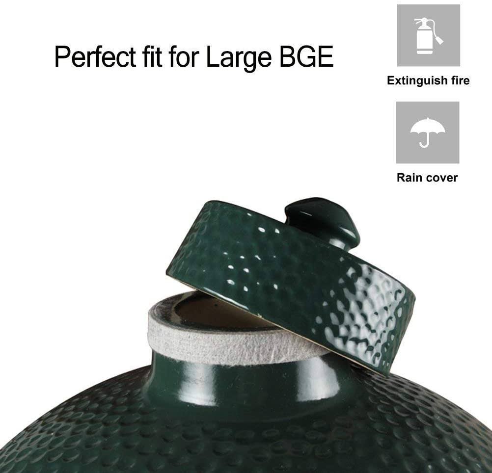 Dracarys Grill Chimney Top Vent Cap Ceramic Damper Top Big Green Egg Accessories, Big Green Egg Parts Replacement for Medium,Lar