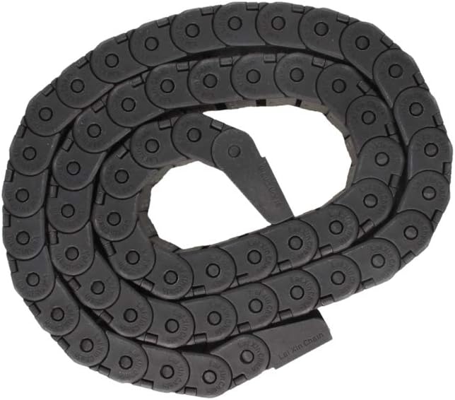 Fielect Drag Chain Cable Carrier Open Type with End Connectors R100 35X100mm 1 Meter Plastic for Electrical CNC Router Machines Black 1Pcs