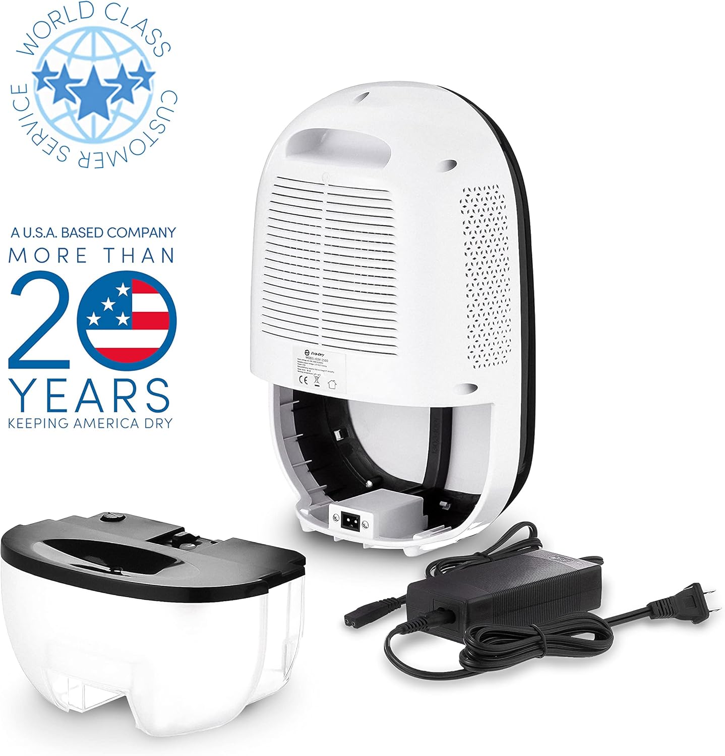 Eva-Dry Dehumidifier for Home - Quiet, Ideal for Small & Medium Spaces Up to 2,500 cu. ft. (278 sq. ft.) - Perfect for RVs, Bathrooms, Laundry Rooms, Campers, Bedrooms, and More