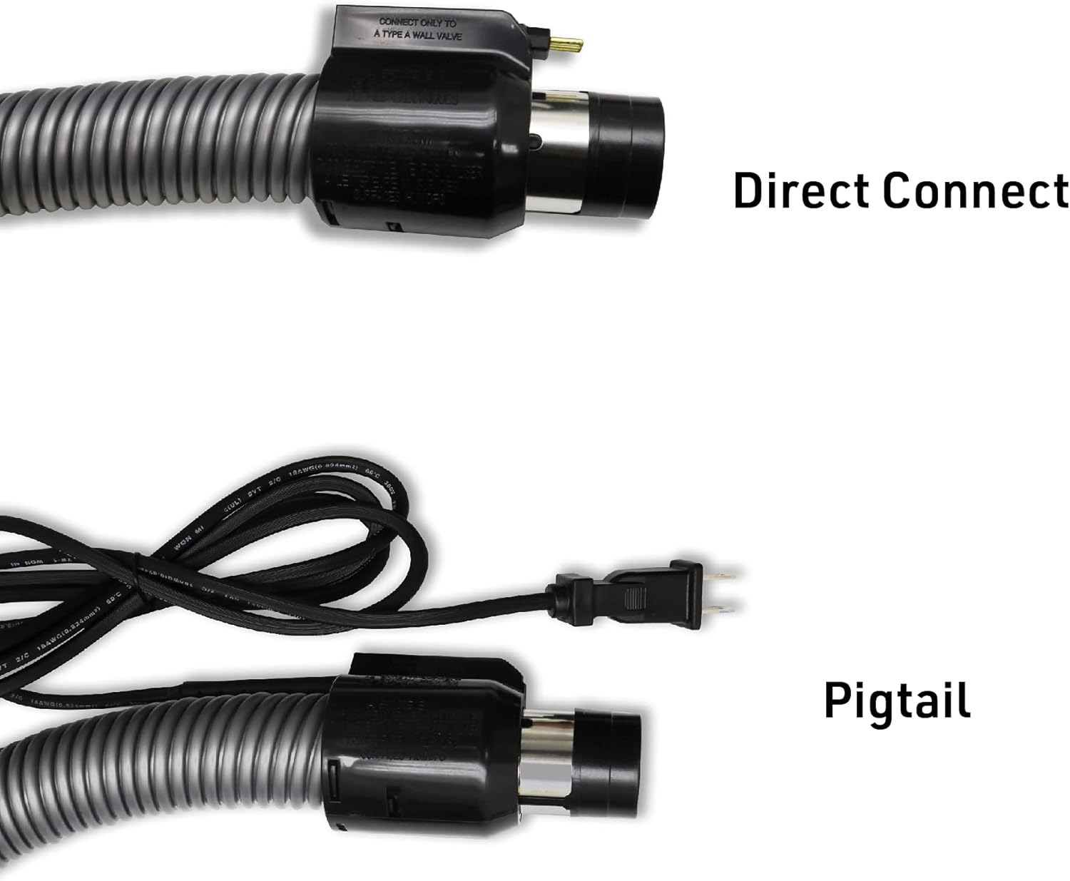 ULTRA CLEAN Central Vacuum TOP QUALITY Electric Hose - Designed to fit Most Brands like Beam, Electrolux, Eureka, Kenmore, Nutone, Allegro, OVO, Vacuflo and more (35ft, Direct Connect, Whit)