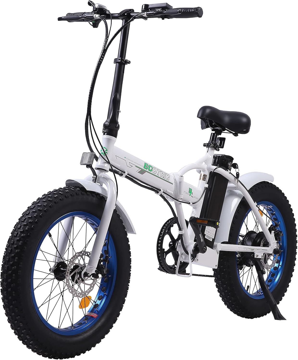 ECOTRIC Electric Bike 500W Foldaway Ebike 20" Fat Tire Folding Electric Bicycle 36V 12.5AH Lithium Battery Beach Snow Mountain E-Bike for Adults Commute Ebike for Female Male UL Certified