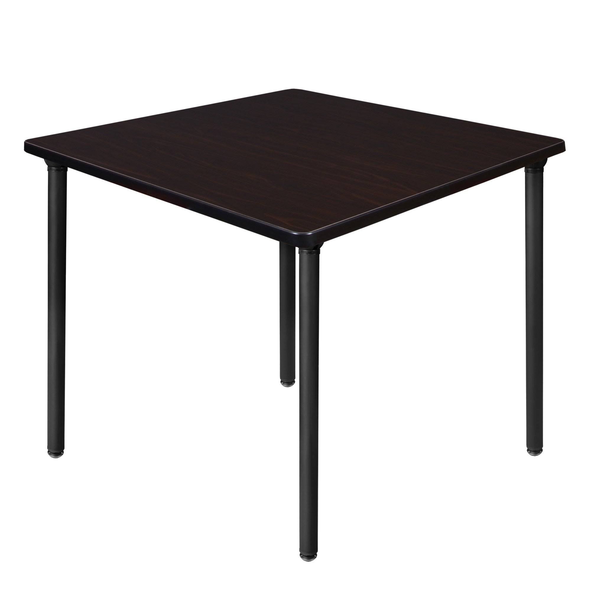 Regency Kee 42x22 Square Folding Breakroom Table- Mocha Walnut/ Black